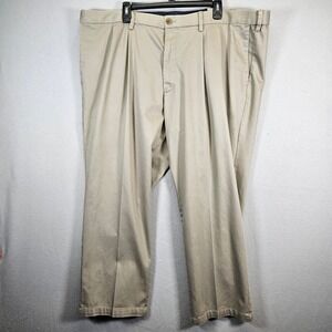 Dockers Signature Khaki Mens 46x29 Tan Classic Pleated Flex Comfort 72677-0001
